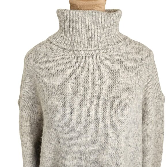 For The Republic Light Grey Turtle Neck Alpaca Blend Sweater Sz M - Picture 2 of 8